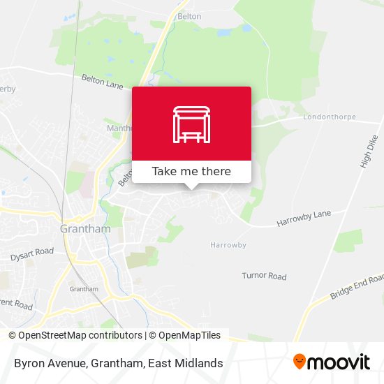 Byron Avenue, Grantham map