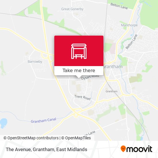 The Avenue, Grantham map