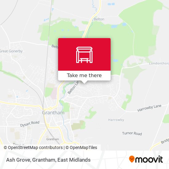 Ash Grove, Grantham map