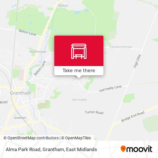 Alma Park Road, Grantham map