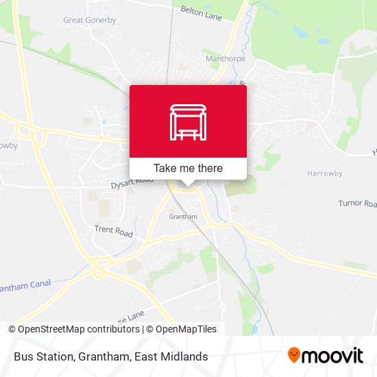 Bus Station, Grantham map