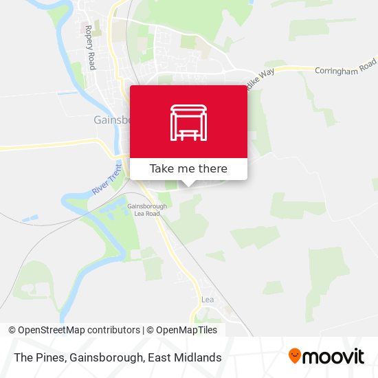 The Pines, Gainsborough map