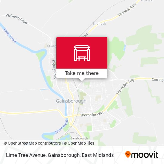 Lime Tree Avenue, Gainsborough map