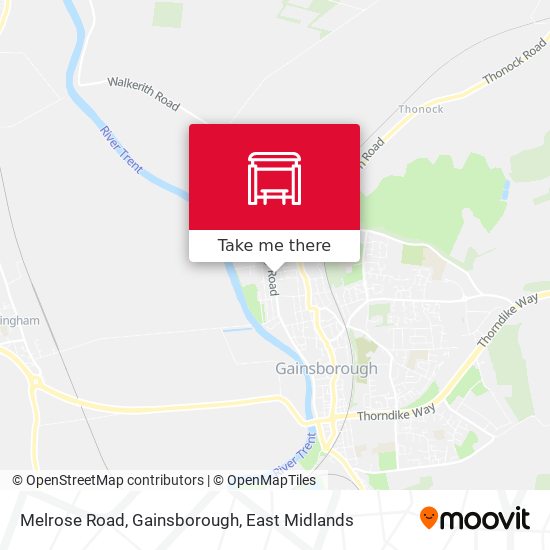 Melrose Road, Gainsborough map