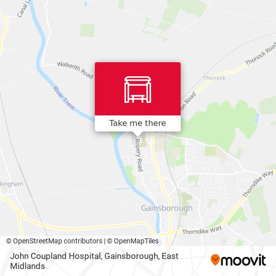 John Coupland Hospital, Gainsborough map