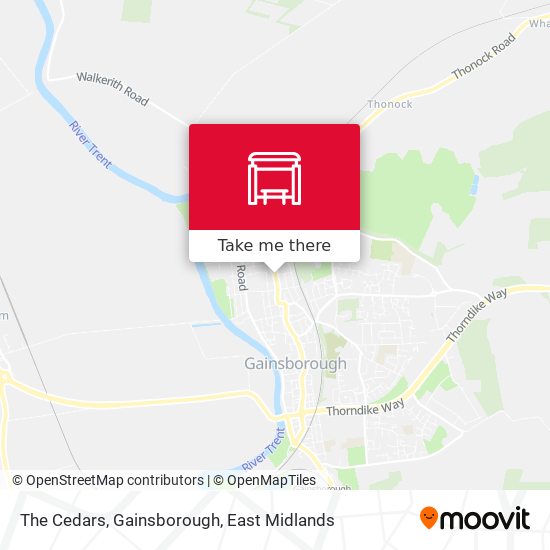 The Cedars, Gainsborough map