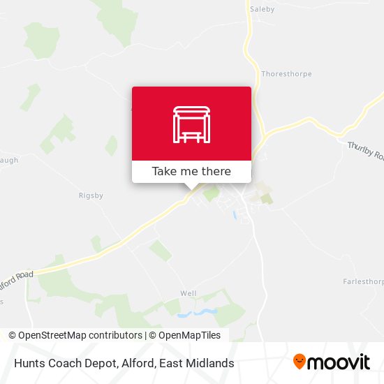 Hunts Coach Depot, Alford map