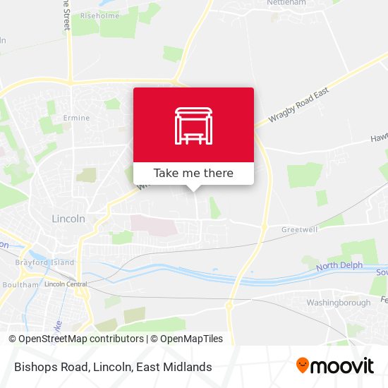Bishops Road, Lincoln map