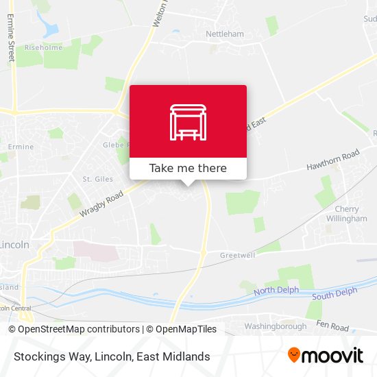 Stockings Way, Lincoln map