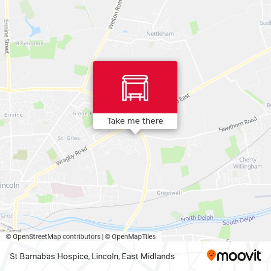 St Barnabas Hospice, Lincoln map