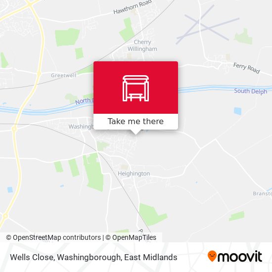 Wells Close, Washingborough map