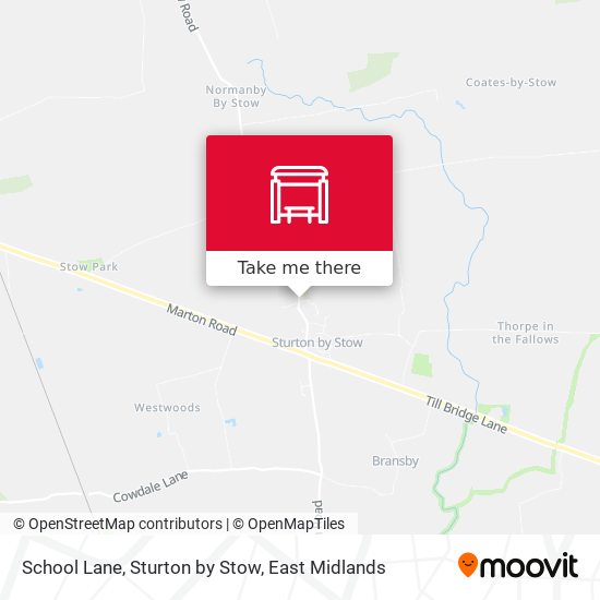 School Lane, Sturton by Stow map