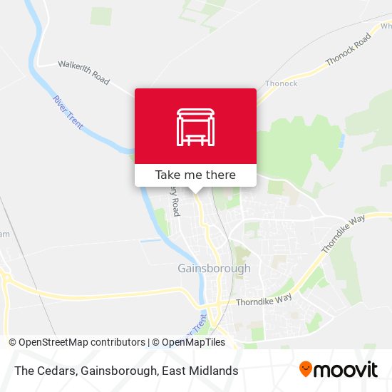 The Cedars, Gainsborough map