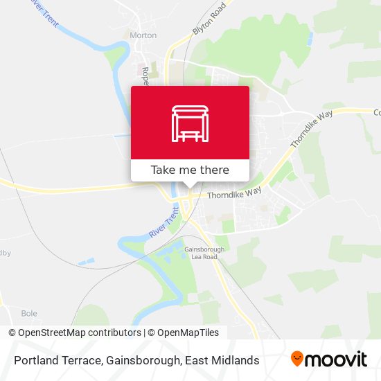 Portland Terrace, Gainsborough map