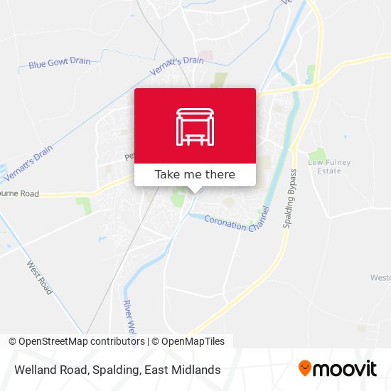Welland Road, Spalding map