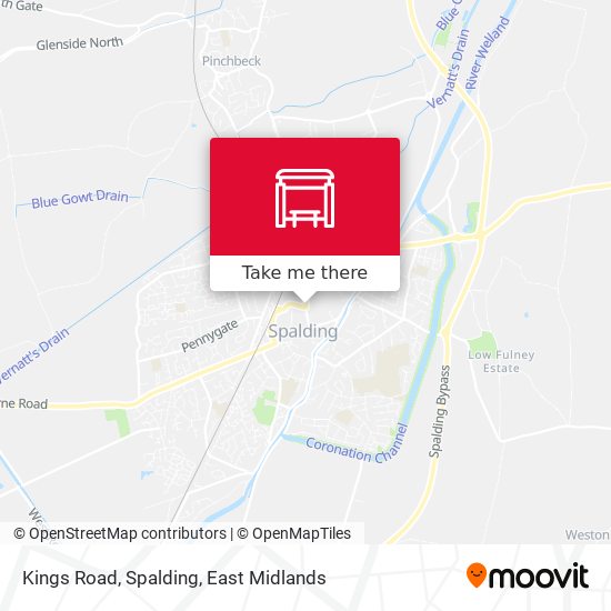 Kings Road, Spalding map