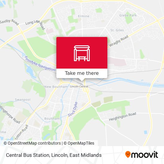 Central Bus Station, Lincoln map