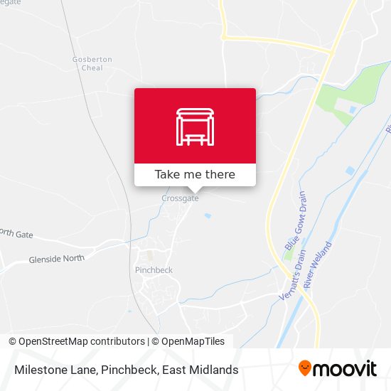 Milestone Lane, Pinchbeck map