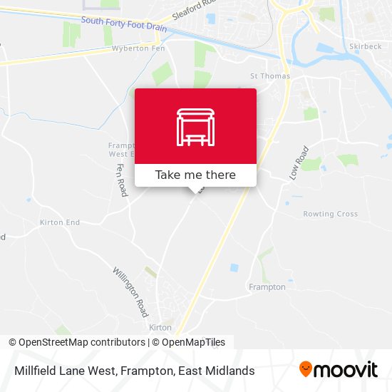Millfield Lane West, Frampton map