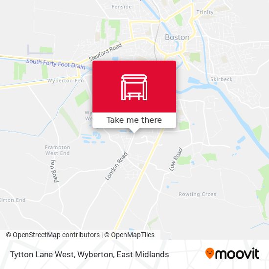 Tytton Lane West, Wyberton map