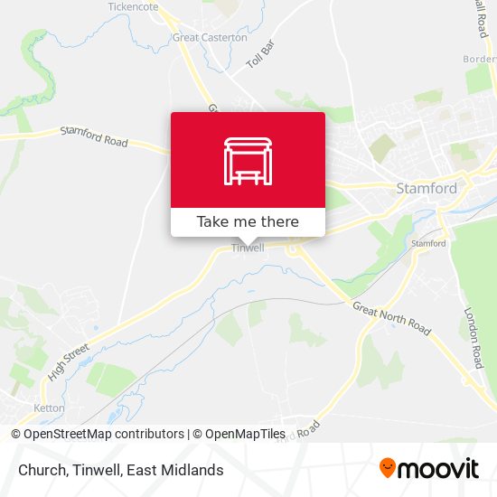 Church, Tinwell map