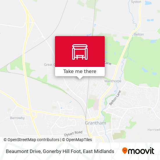 Beaumont Drive, Gonerby Hill Foot map