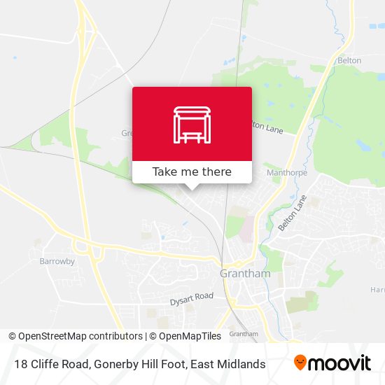 18 Cliffe Road, Gonerby Hill Foot map