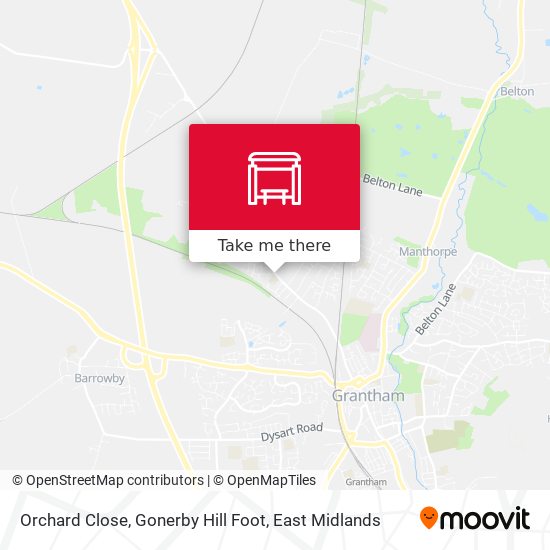 Orchard Close, Gonerby Hill Foot map