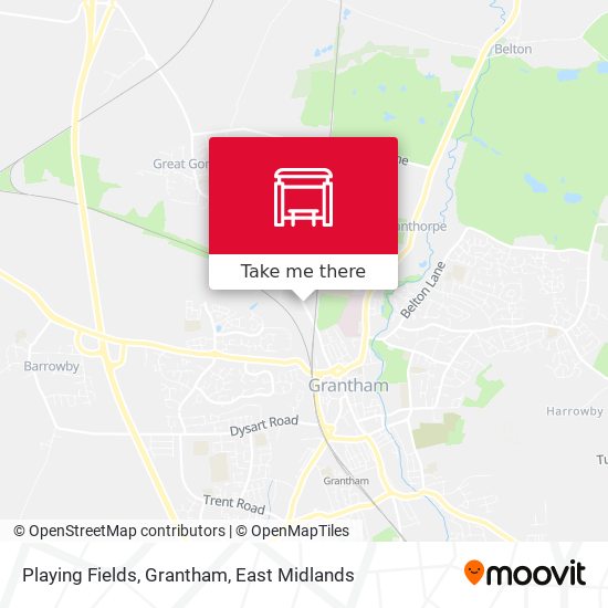 Playing Fields, Grantham map