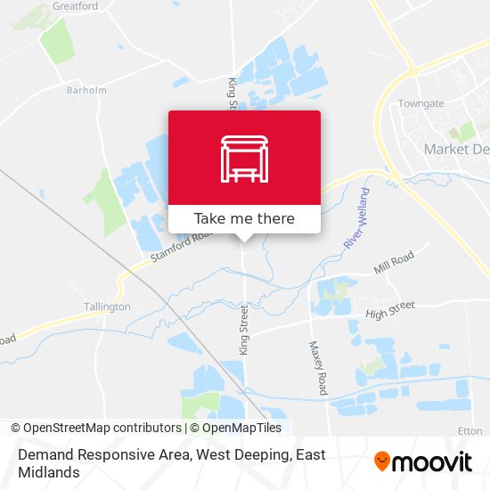 Demand Responsive Area, West Deeping map