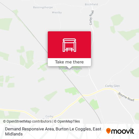 Demand Responsive Area, Burton Le Coggles map
