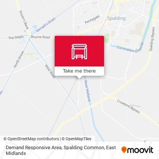 Demand Responsive Area, Spalding Common map