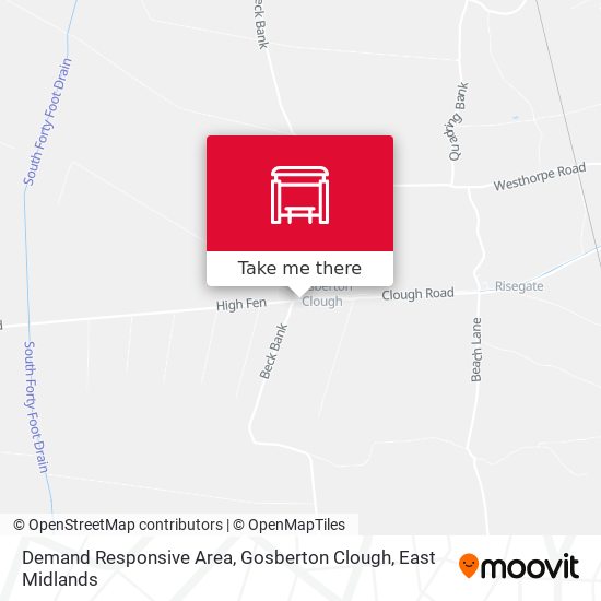 Demand Responsive Area, Gosberton Clough map
