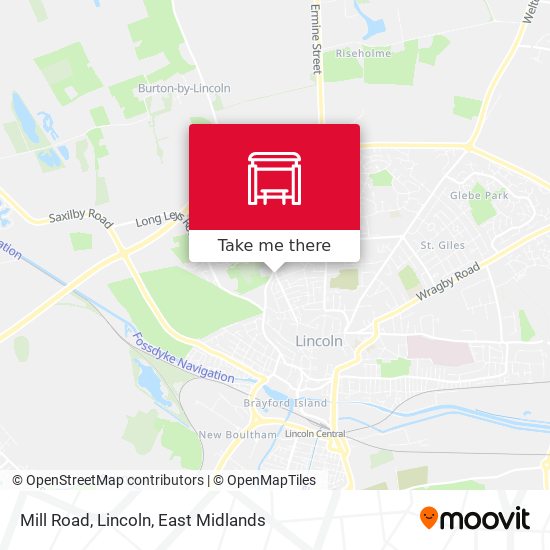 Mill Road, Lincoln map