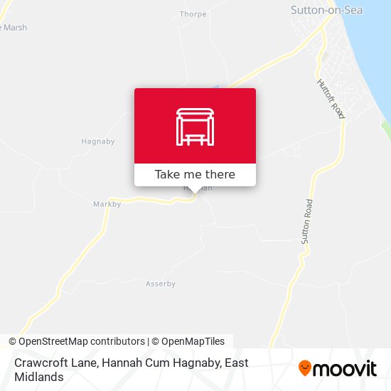 Crawcroft Lane, Hannah Cum Hagnaby map
