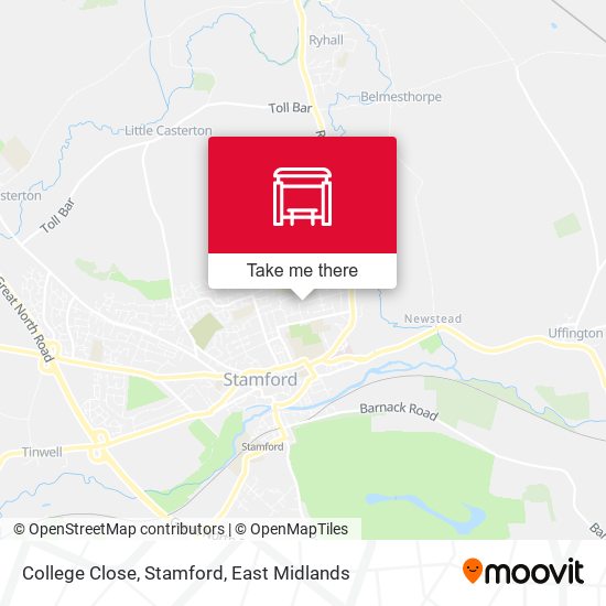 College Close, Stamford map