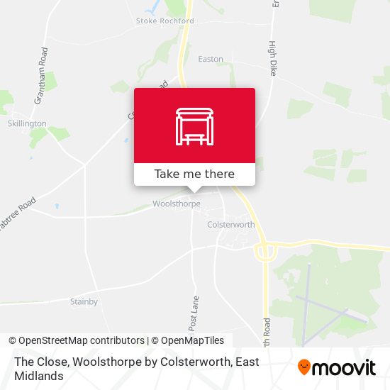 The Close, Woolsthorpe by Colsterworth map