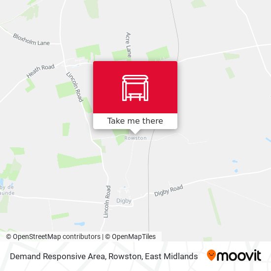 Demand Responsive Area, Rowston map