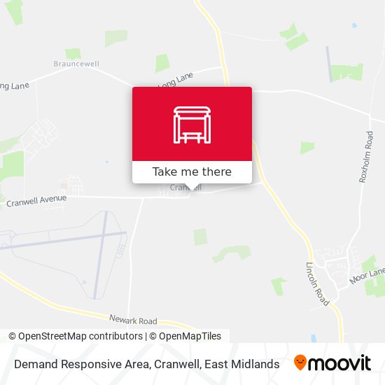 Demand Responsive Area, Cranwell map