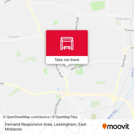 Demand Responsive Area, Leasingham map
