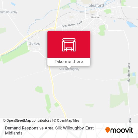 Demand Responsive Area, Silk Willoughby map