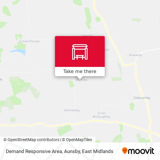 Demand Responsive Area, Aunsby map