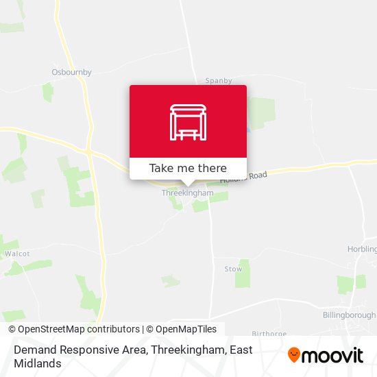 Demand Responsive Area, Threekingham map
