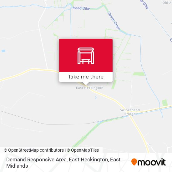 Demand Responsive Area, East Heckington map