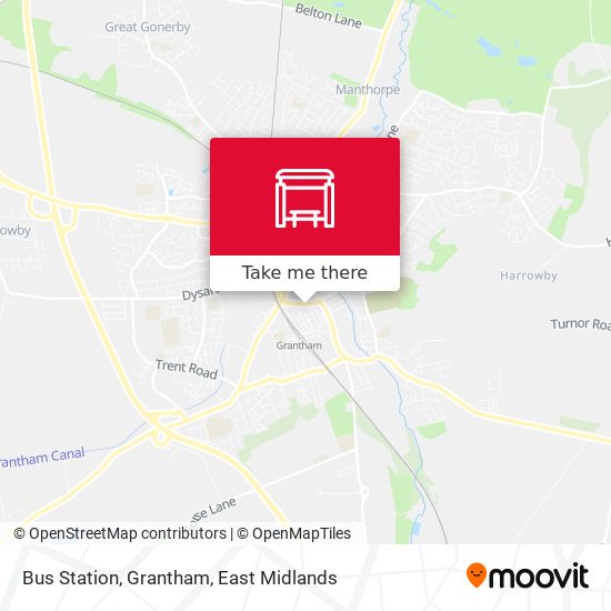 Bus Station, Grantham map