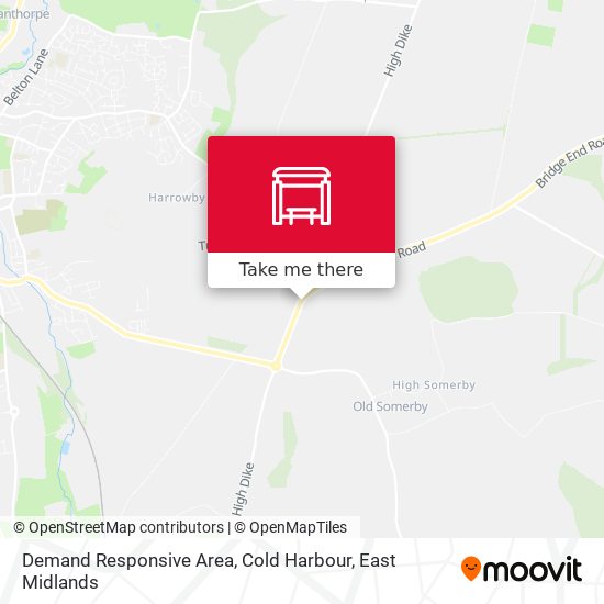 Demand Responsive Area, Cold Harbour map