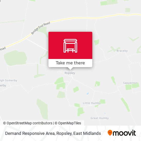 Demand Responsive Area, Ropsley map