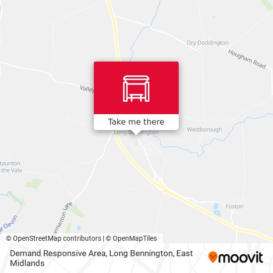Demand Responsive Area, Long Bennington map