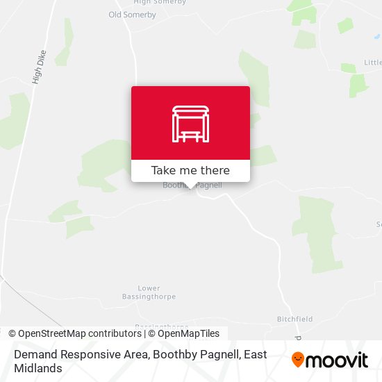 Demand Responsive Area, Boothby Pagnell map