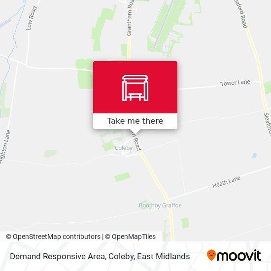 Demand Responsive Area, Coleby map
